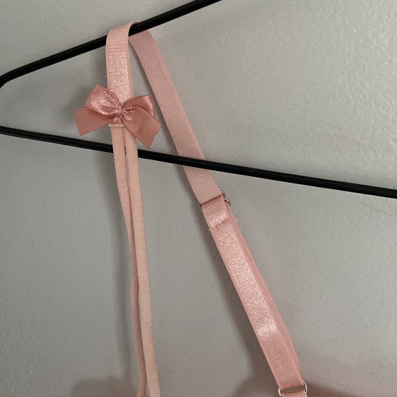 pink mesh bra, stitched with hearts - Picture 4 of 5